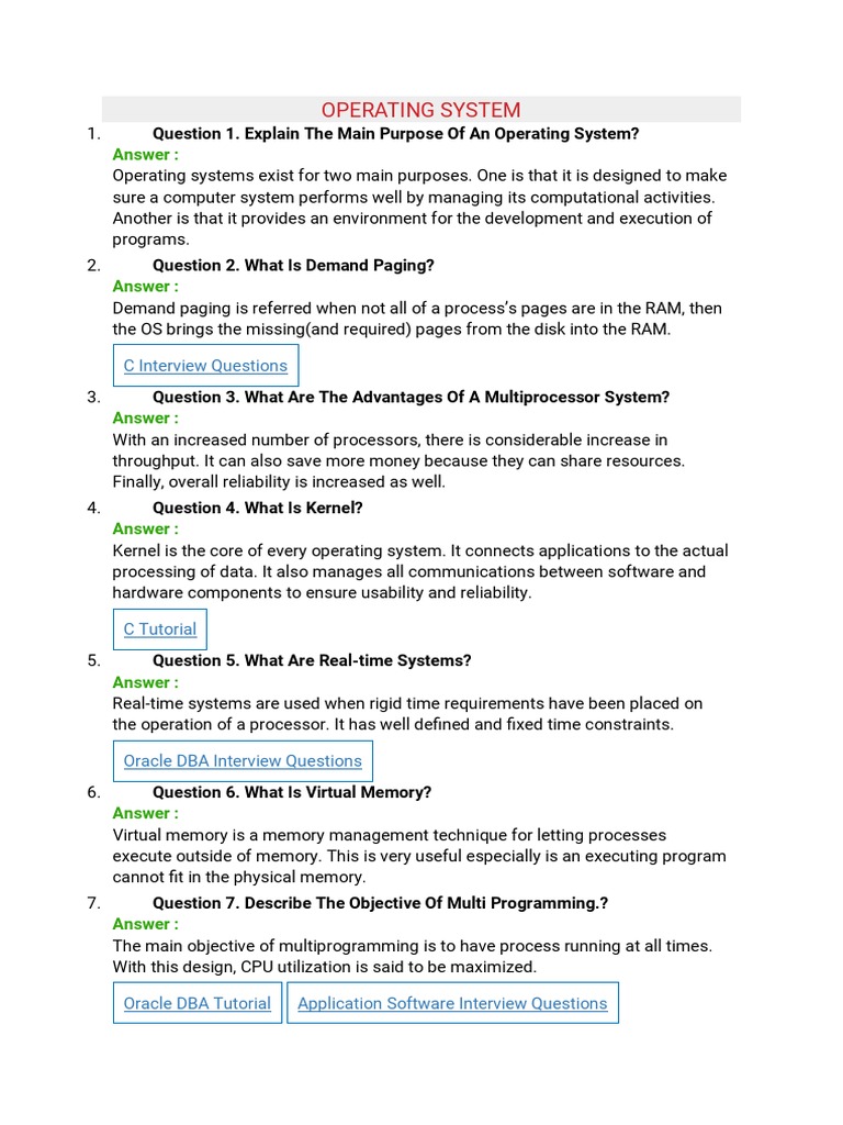 Operating System | PDF | Operating System | Process (Computing)
