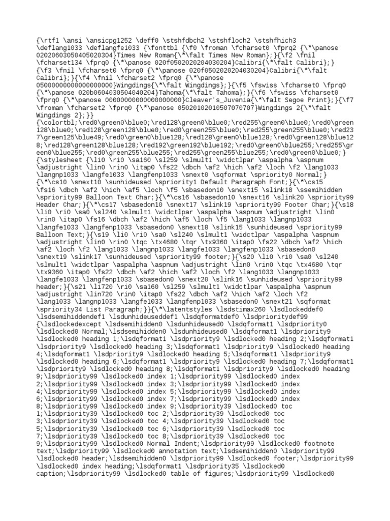 Understanding RTF Document Structure | PDF | Html | Publishing