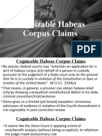 Cognizable Habeas Corpus Claims