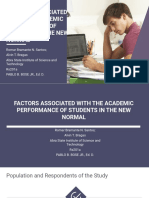 Factors Associated With The Academic Performance of Students in The New Normal
