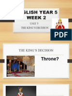 English Year 5 Week 2: Unit 7: The King'S Decision