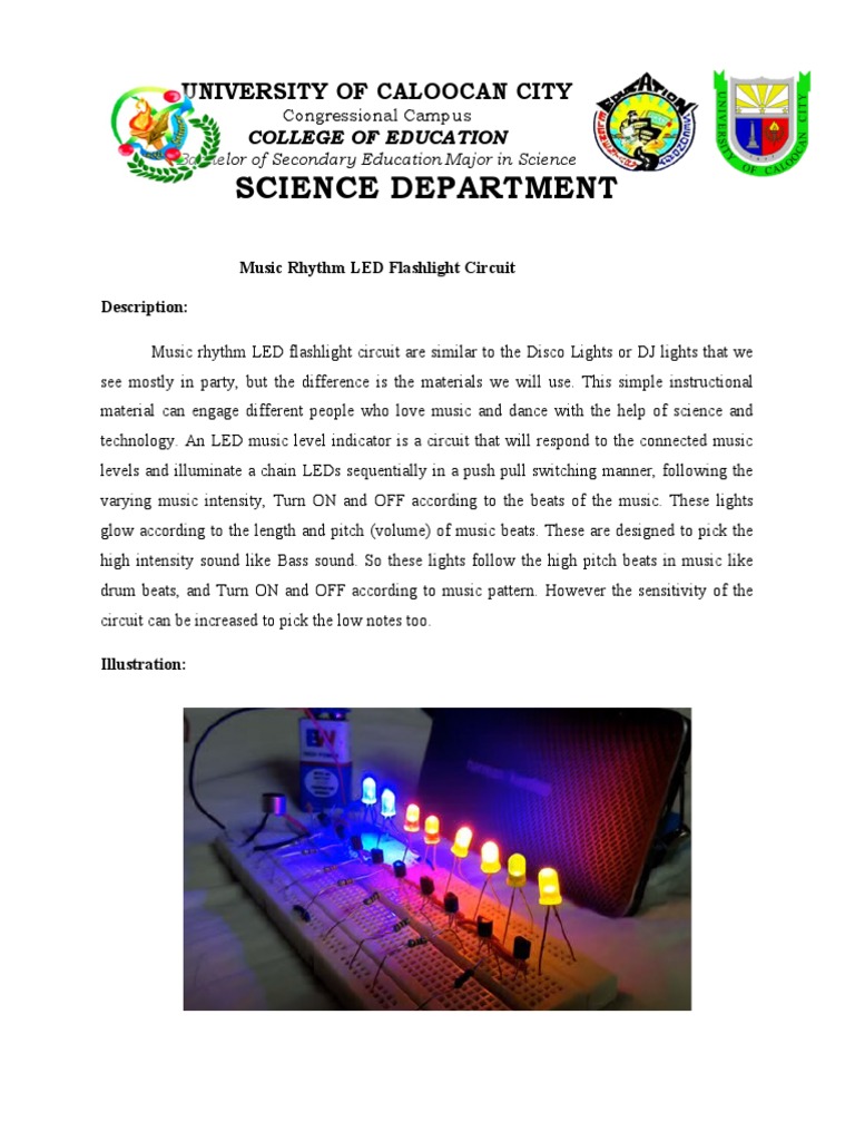 Music Rhythm LED Flashlight Circuit | PDF | Electrical Network | Microphone