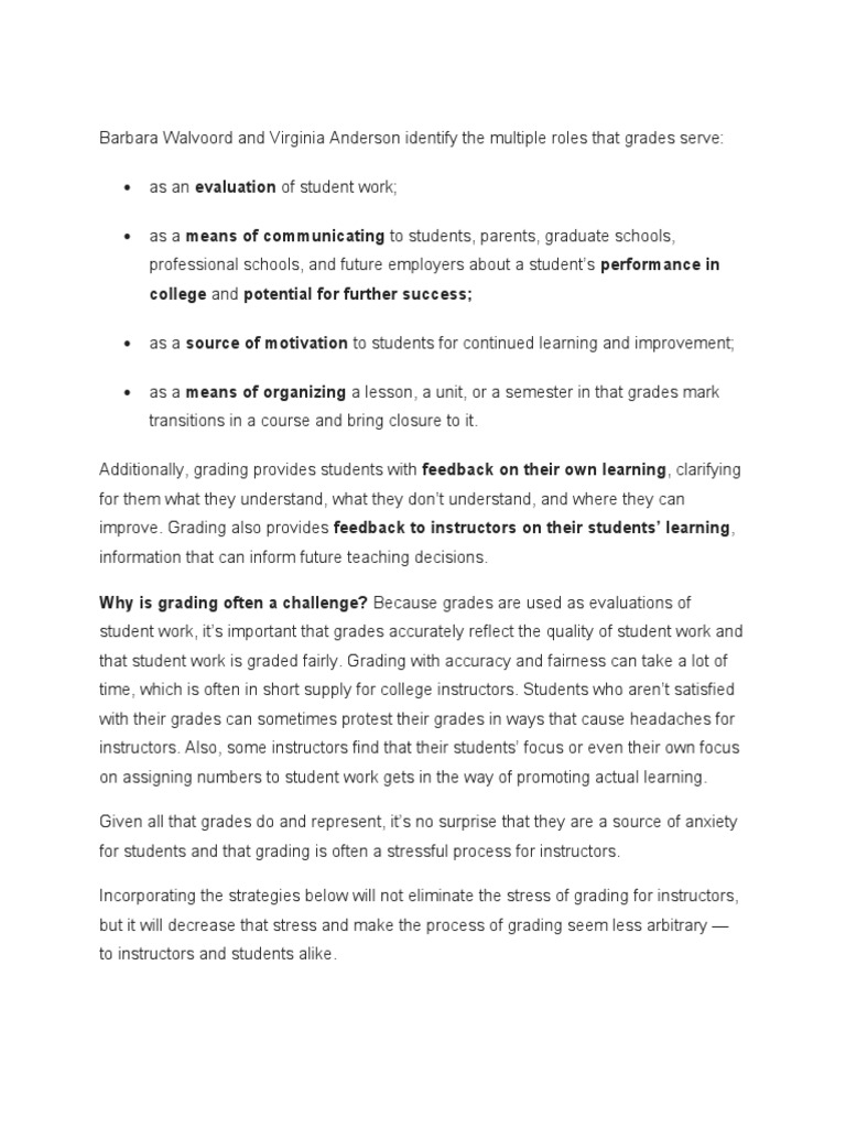 Understanding the Role of Grades in Education | PDF | Career & Growth ...