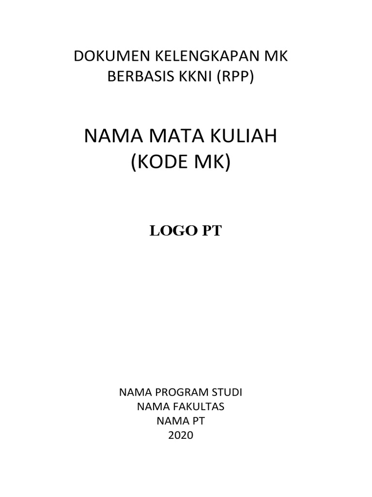 RPP Kuliah: Struktur dan Komponen | PDF