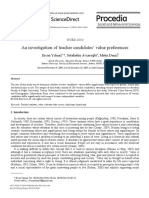 An Investigation of Teacher Candidates' Value Preferences: Ercan Yõlmaz, Selahattin Avúaro÷Lu, Metin Deniz