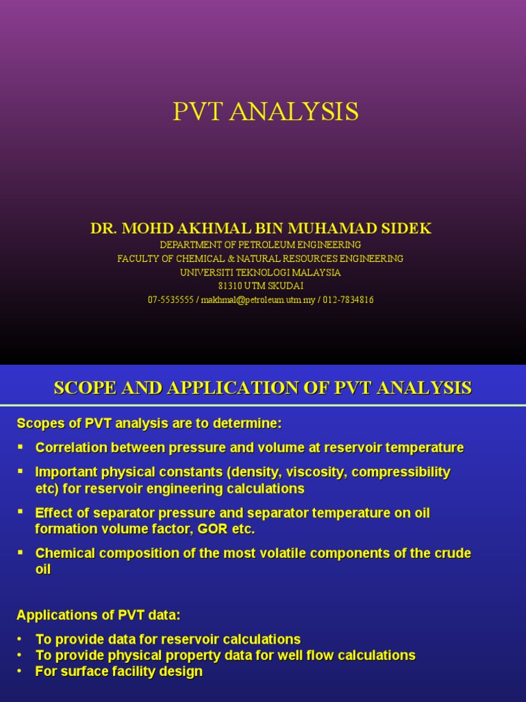 PVT Analysis Overview and Methods | PDF | Petroleum Reservoir | Pressure