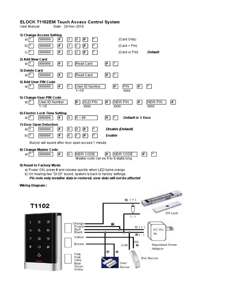 Door Lock Manual PDF