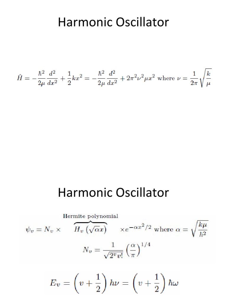 Harmonic Oscillator 2 PDF Infrared Spectroscopy Dipole