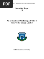 Internship Report On: An Evaluation of Marketing Activities of Smart Solar Energy Limited