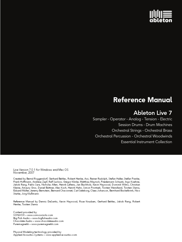 | Digital abletonLive7 | Audio Synthesizer