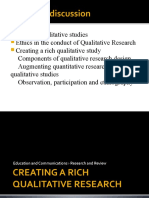 Discussion 1 HOW TO DO QUALITATIVE RESEARCH