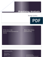 Analysis of Text For Lecture 3 - Song Lyrics