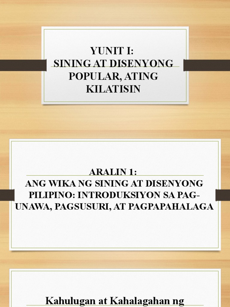 For Sining At Disenyo Pdf