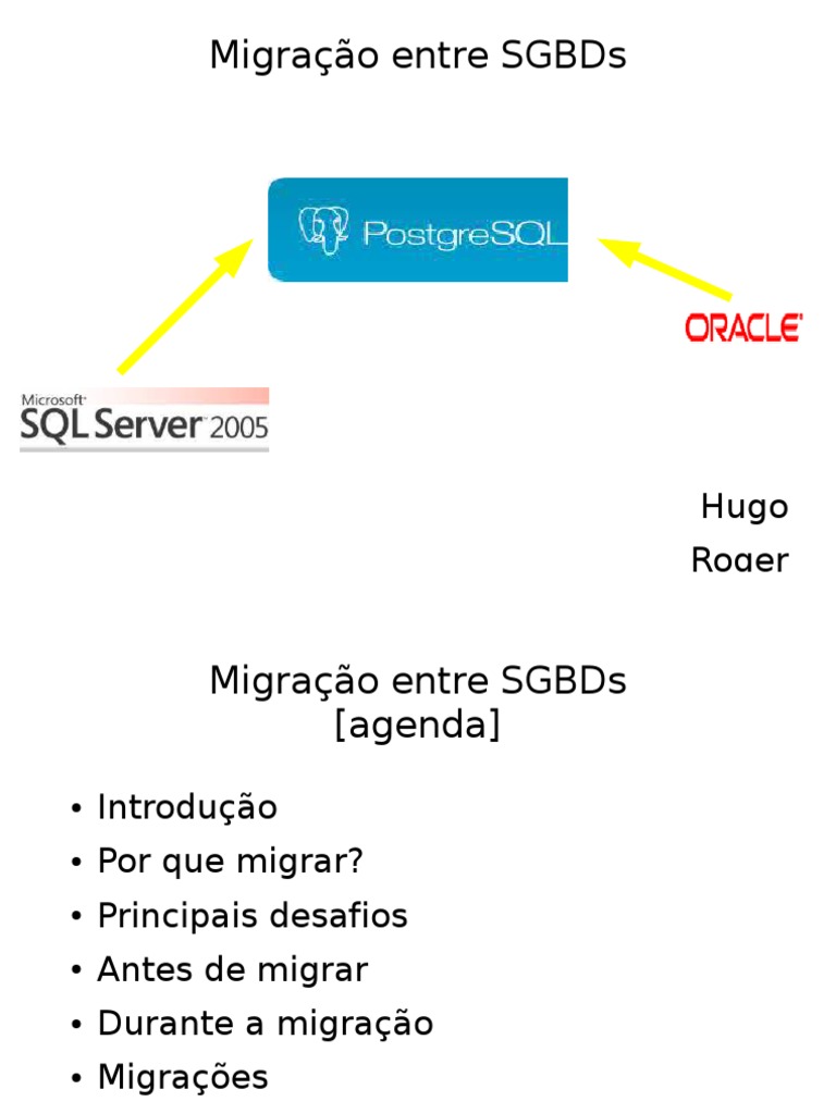 Migração entre SGBDs: Oracle e SQLServer | PDF | Postgre SQL ...