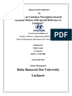 A Study On Customer Perception Towards Hyundai Motors Santro With Special Reference To Lucknow