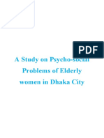 A Study On Psycho-Social Problems of Elderly Women in Dhaka City