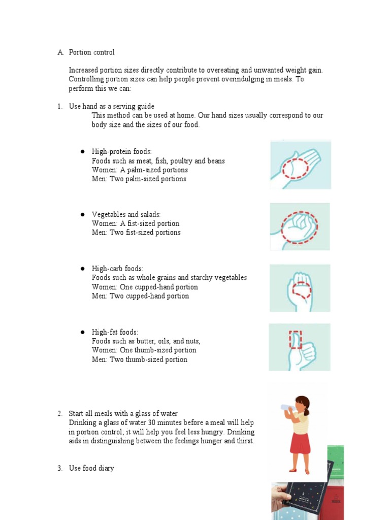 Portion control using food units
