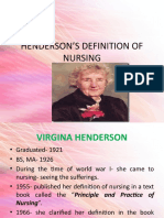 Henderson'S Definition of Nursing