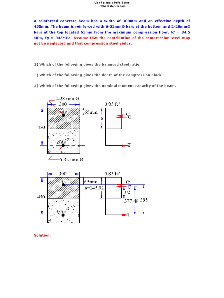 Reinforced Concrete Beam Analysis | PDF | Bending | Beam (Structure)