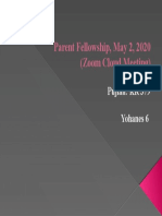 Parent Fellowship, May 2, 2020