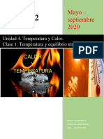 4.1clase 1 Unidad 4 Temperatura y Equilibrio Térmico, Térmometros y Escalas de Temperaturas, Expansión Térmica.