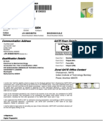 01 Apr 2000 Male GEN: Communication Address GATE Exam Details