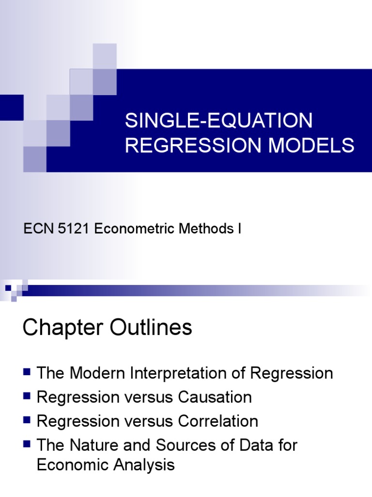 Lecture 2 Single Eq Reg Model PDF Dependent And Independent