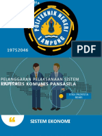 Pelanggaran Pelaksanaan Sistem Ekonomi