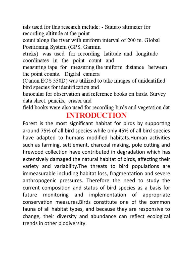 Gomti River Bird Species Study | PDF | Surveying | Birds