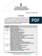 Mizoram Table of Precedence 2020