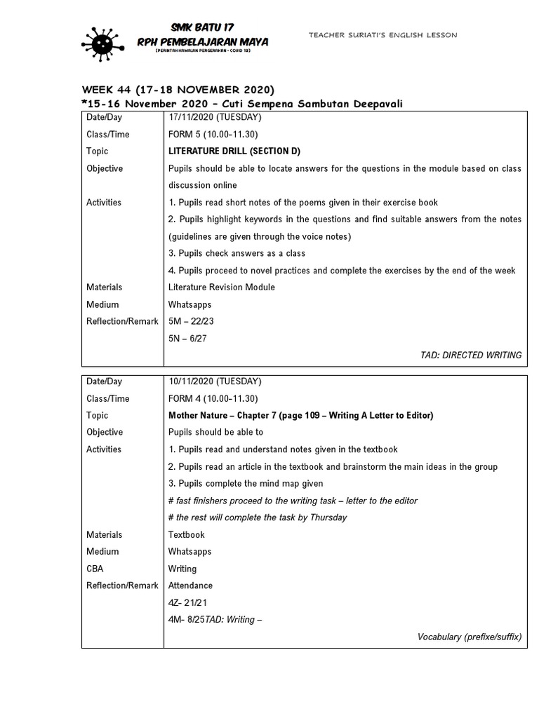 Week 44 | PDF | Language Arts & Discipline