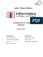 Informatics College Pokhara: Fundamentals of Computing CS4051NP