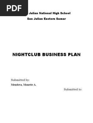 NIGHTCLUB BUSINESS PLAN