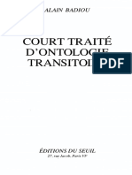 Badiou - Court traité d'ontologie transitoire