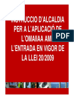 Omaiiaa Tras La Llei - 20 - 2009 de Prevenció y Ctrol Ambiental Actividades - Instrucció Alcaldia