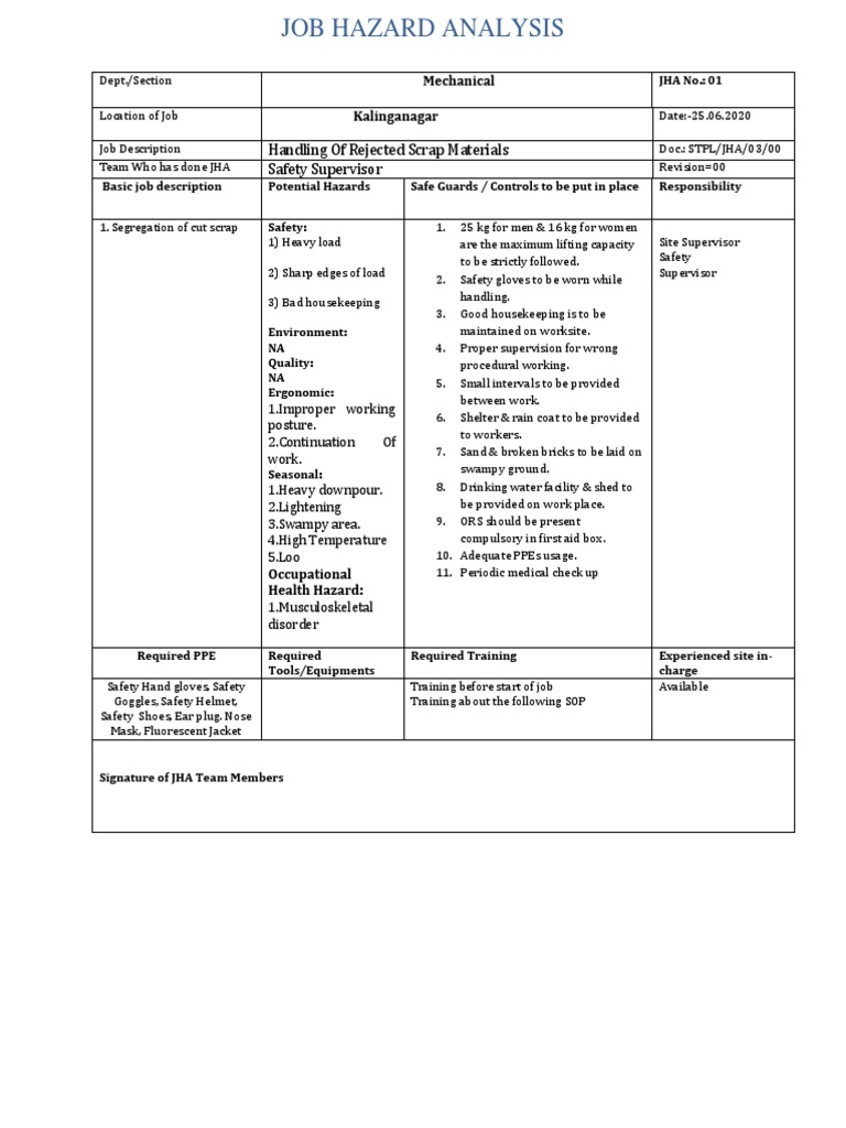 Scrap Material Handling & Loading Jha 1 PDF Personal Protective