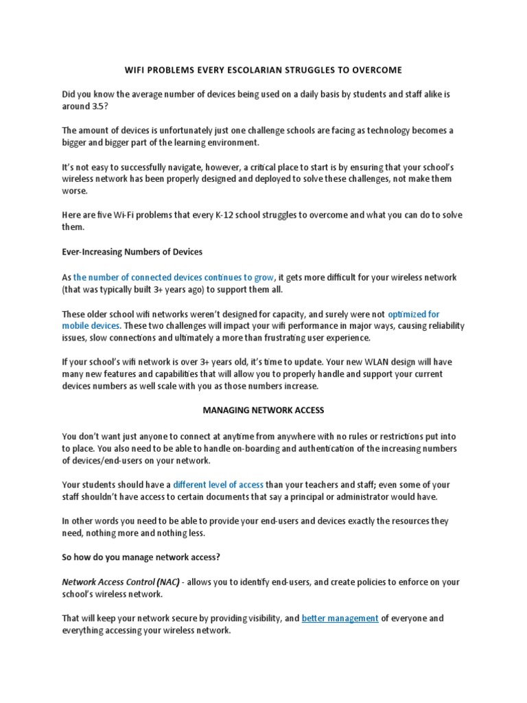 WiFi Problems Every Escolarian Struggles To Overcome | PDF | Wi Fi ...