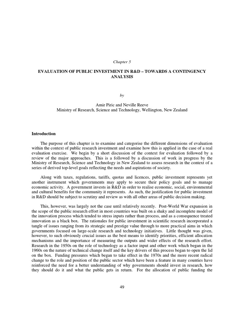 Project Evaluation Methods in R&D | PDF | Cost–Benefit Analysis ...