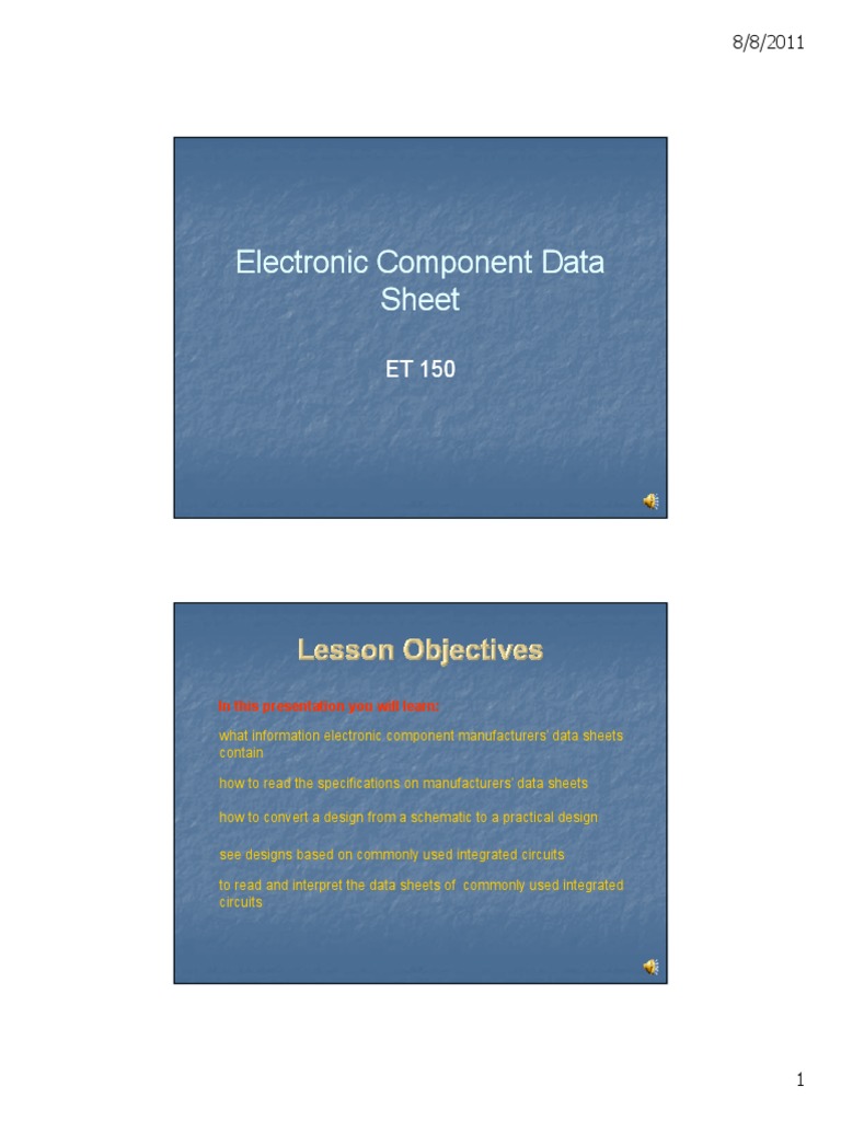 How to Read Electronic Component Data Sheets PDF Operational