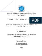 PROMIDD: Programa de Manejo Integral de Desechos Domésticos