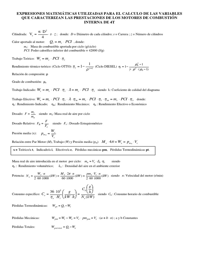 Formulas Motores Uni | PDF
