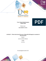 Formato para La Elaboración de La Actividad 3 - Observación de Prácticas para El Desarrollo Del Lenguaje en Contextos de Educación Inicial - Ana
