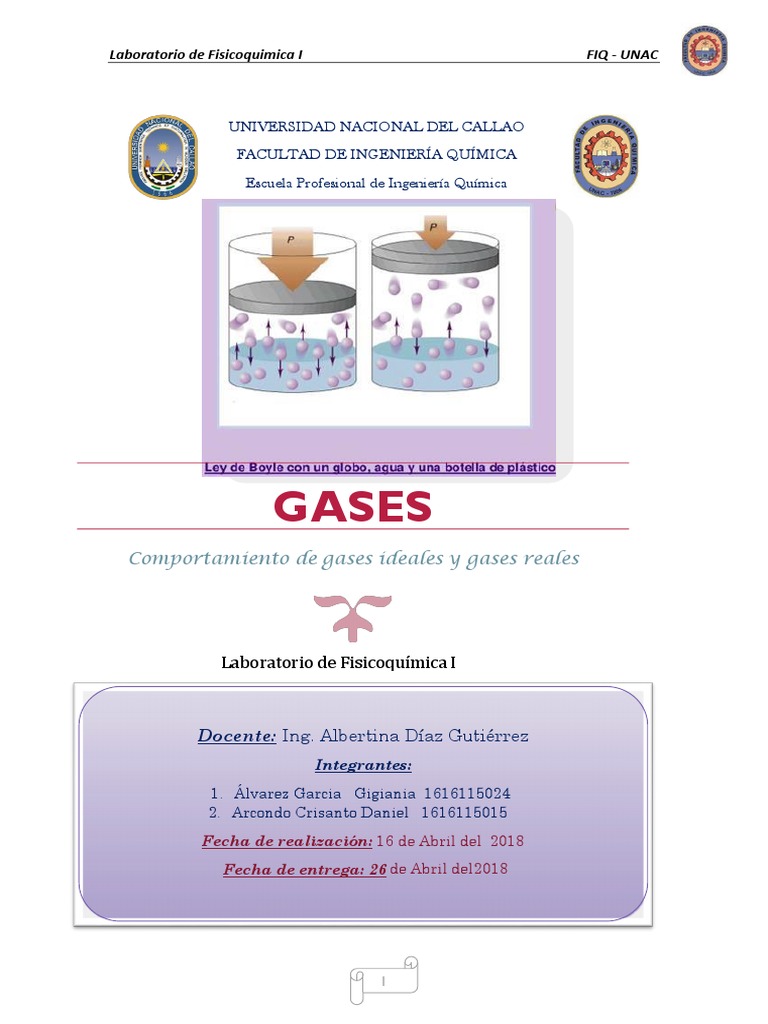 Comportamiento de los gases ideales y reales: Estudio experimental de ...