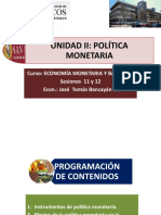 Sesión 11 Economia Monetaria y Bancaria 2016 2