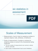 Basic Statistics in Assessment: Mean, Variability, Correlation