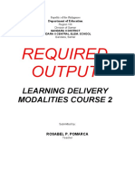 Required Output: Learning Delivery Modalities Course 2