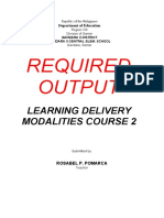 Required Output: Learning Delivery Modalities Course 2