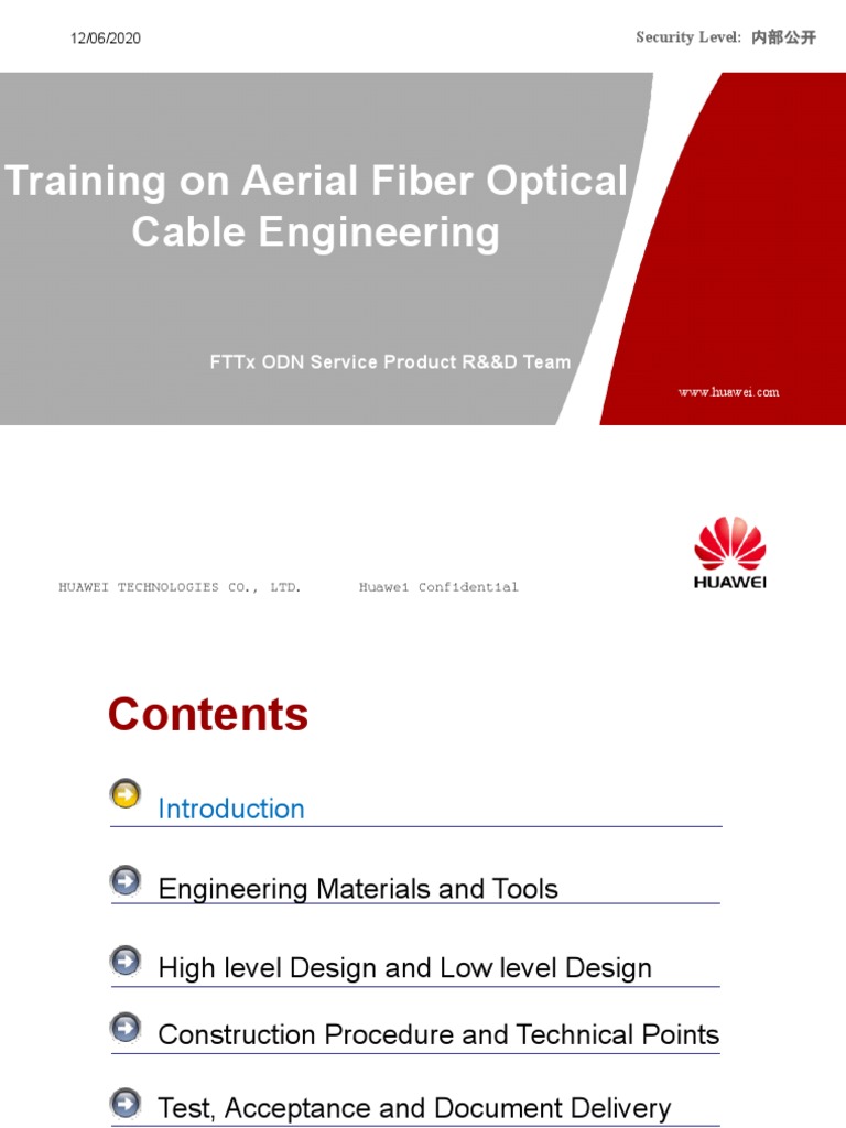 Aerial Fiber Optical Cable Engineering | PDF | Fiber To The X | Optical ...
