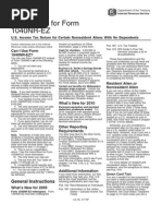 Instructions 1040nrez 2009