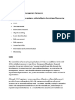 COSO's Enterprise Risk Management Framework This Article Examines The Guidance Published by The Committee of Sponsoring Organisations (COSO)